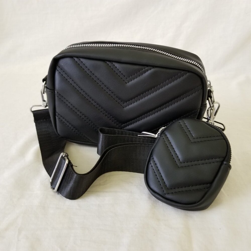 NEW! Small Vegan Leather Purse with Detachable Strap and Coin Pouch - Picture 1 of 14